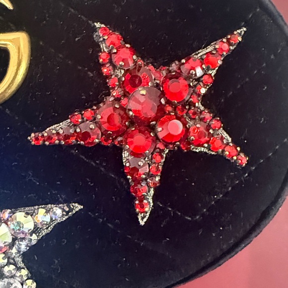 Gucci Black Velvet Matelasse Crystal Star GG Marmont Belt Bag - Picture 3 of 13